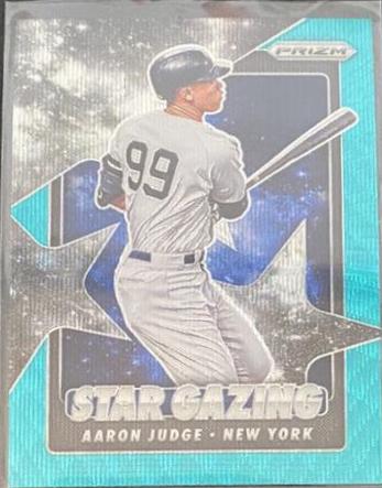 Aaron Judge [Blue Wave Prizm] #SG-9 Baseball Cards 2020 Panini Prizm Star Gazing