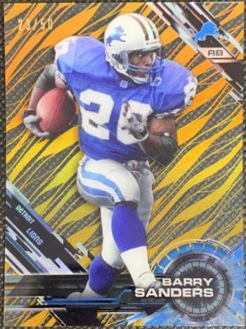 Barry Sanders [Grass Gold Rainbow Diffractor] #16 Football Cards 2015 Topps High Tek