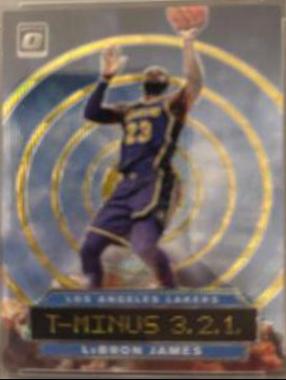 LeBron James [Gold Wave] #9 Basketball Cards 2019 Panini Donruss Optic T-Minus 3,2,1