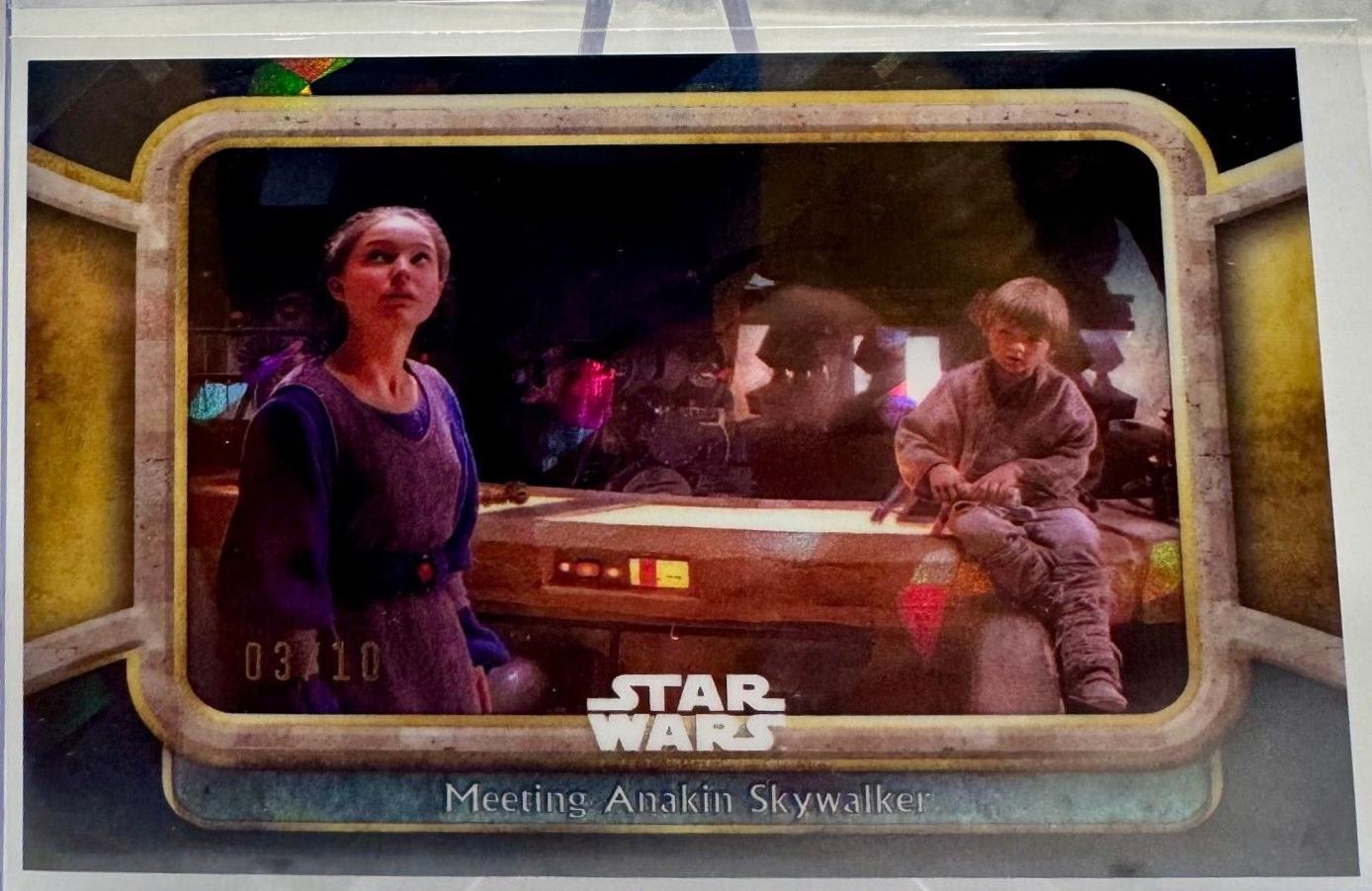 Meeting Anakin Skywalker [Black] #32 Star Wars 2024 Topps Chrome Sapphire