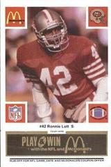 Ronnie Lott [Black] #42 Football Cards 1986 McDonald's 49ers Prices