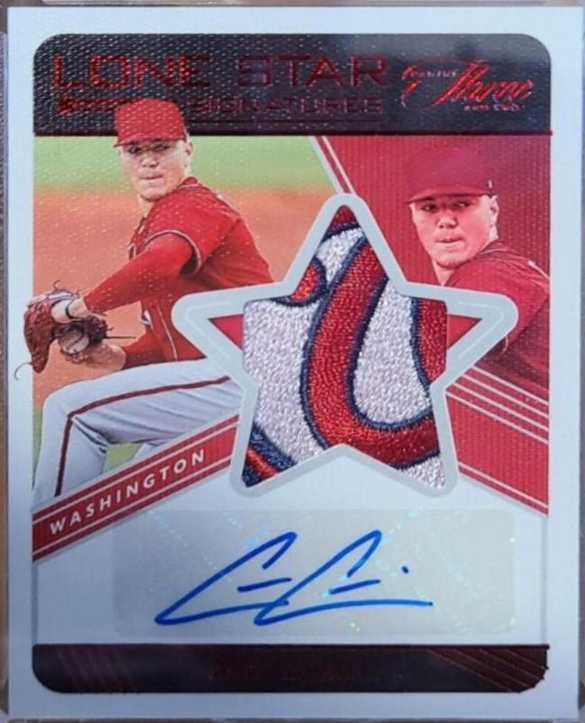 Cade Cavalli [Red] #LSS-CC Baseball Cards 2022 Panini Three and Two Lone Star Signatures