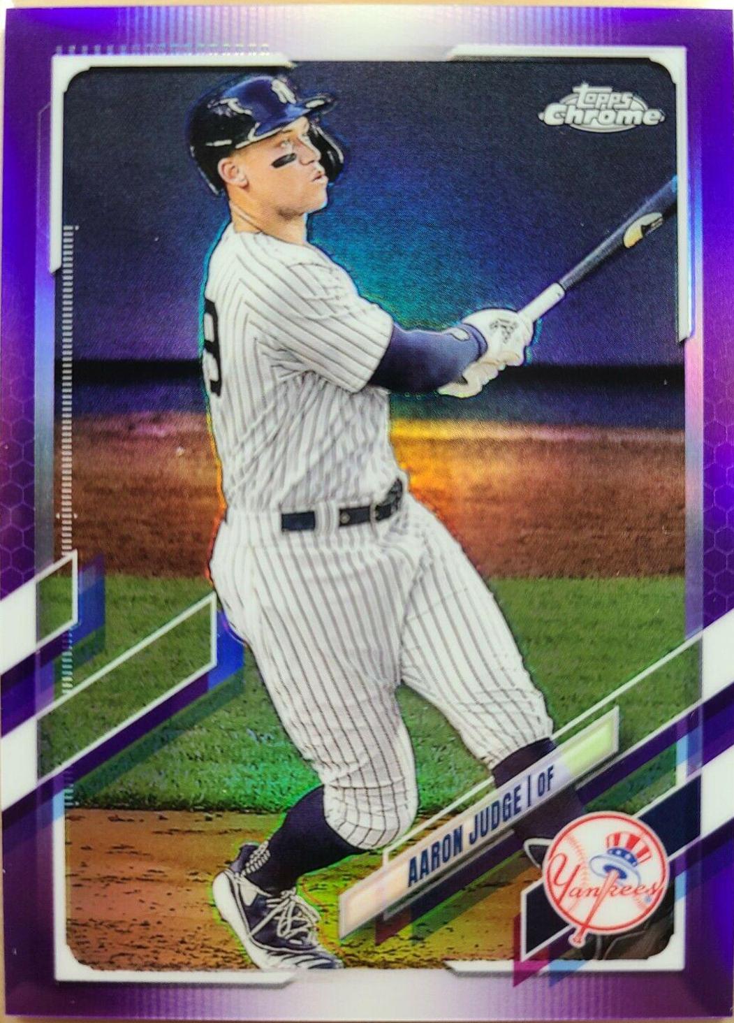 Aaron Judge [Purple Refractor] #99 Baseball Cards 2021 Topps Chrome