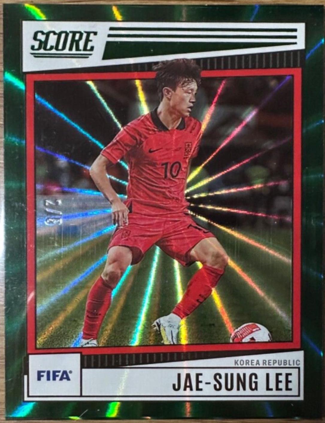 Jae Sung Lee [Green Laser] #107 Soccer Cards 2022 Panini Score FIFA