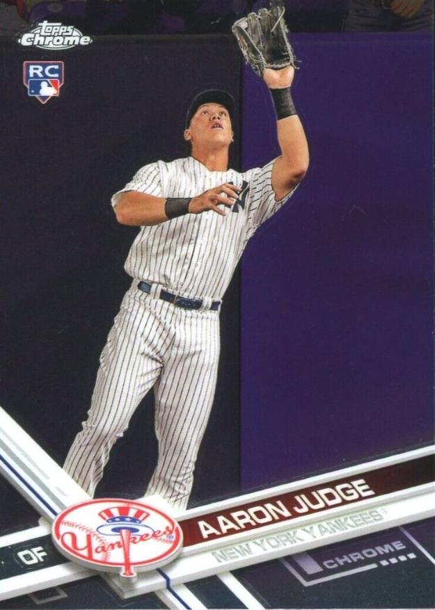 2017 Topps Chrome #169 Aaron Judge Catching RC Rookie PSA hot 10