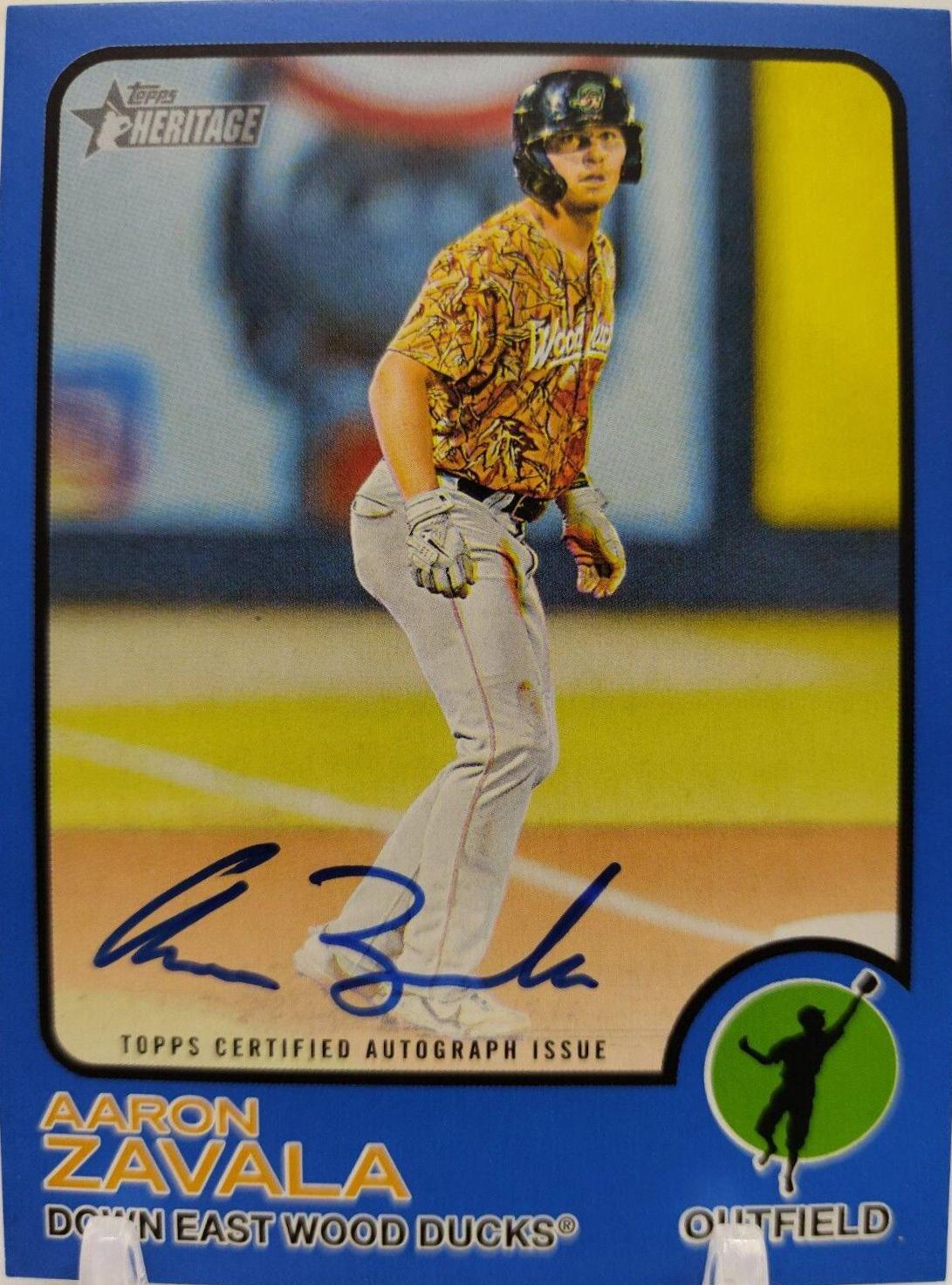 Aaron Zavala [Blue] #ROA-AZ Baseball Cards 2022 Topps Heritage Minor League Real One Autographs