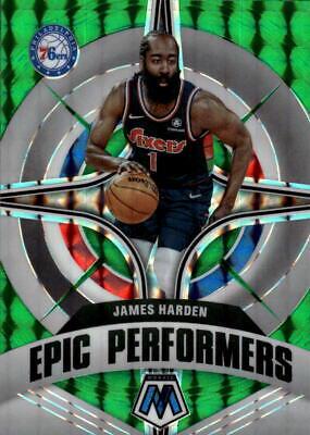 James Harden [Green] #4 Basketball Cards 2021 Panini Mosaic Epic Performers