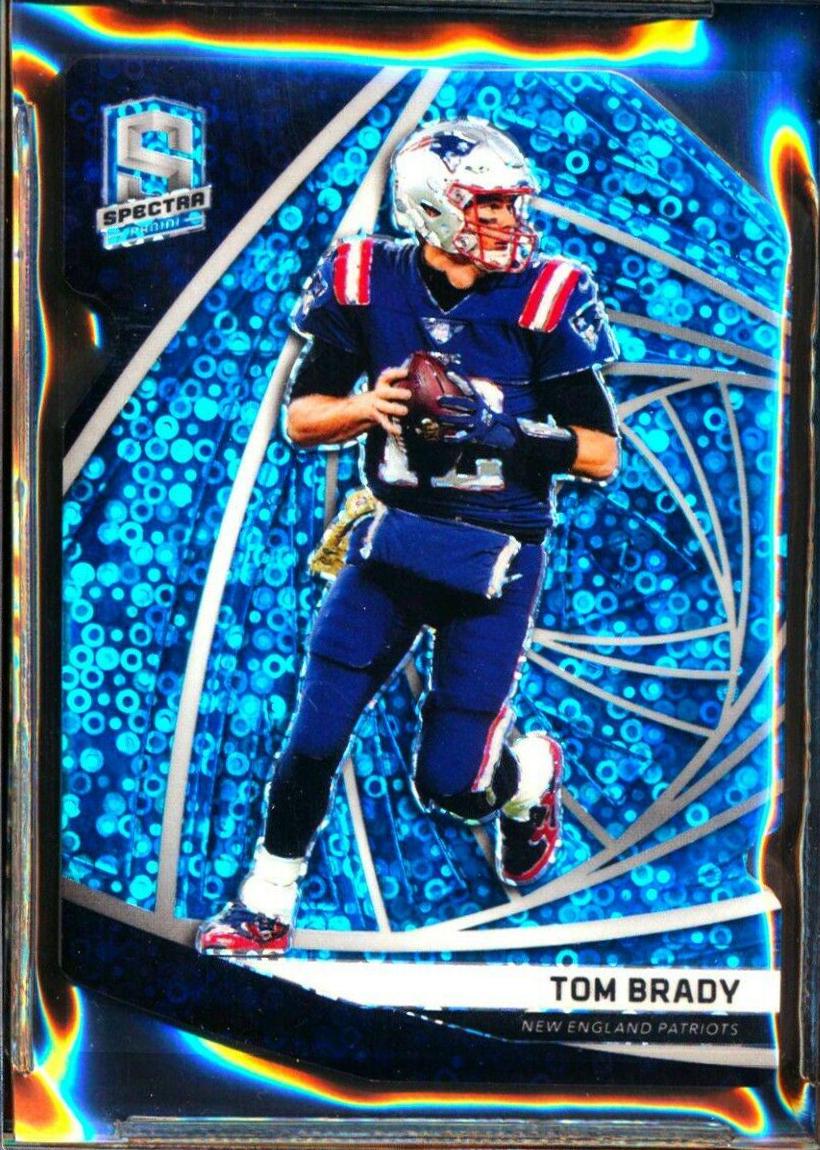 Tom Brady [Neon Blue Die-Cut] #46 Football Cards 2019 Panini Spectra