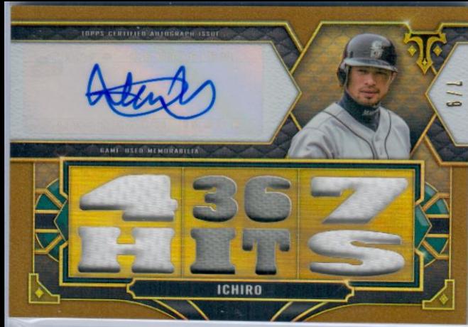 Ichiro [Gold] #TTAR-I Baseball Cards 2022 Topps Triple Threads Autograph Relic