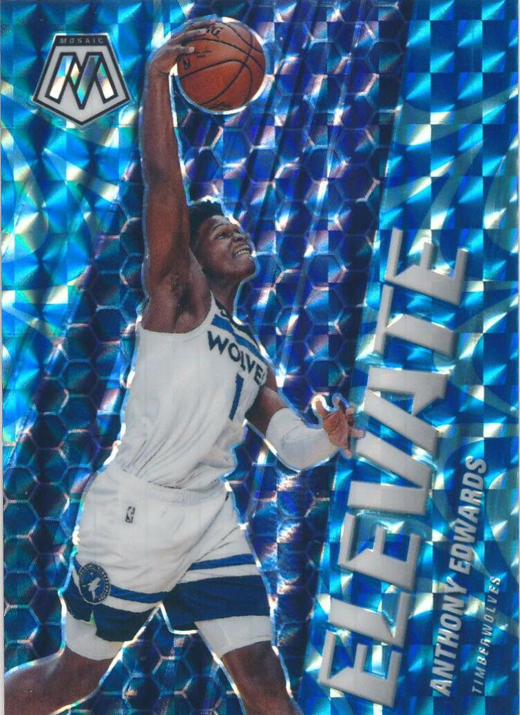 Anthony Edwards [Reactive Blue] #12 Basketball Cards 2020 Panini Mosaic Elevate