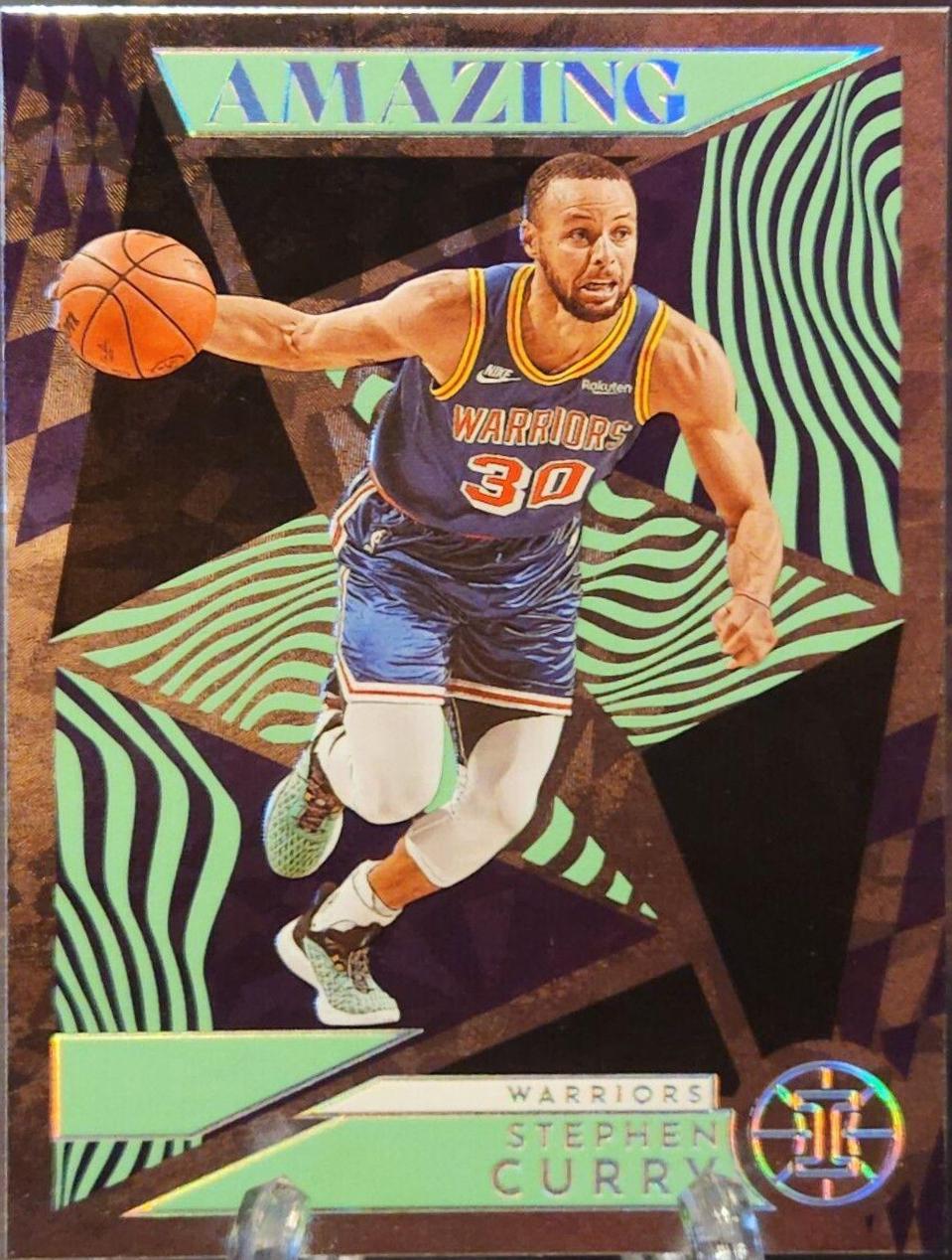 Stephen Curry [Emerald] #6 Basketball Cards 2021 Panini Illusions Amazing