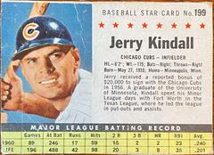 Jerry Kindall [Hand Cut] #199 Baseball Cards 1961 Post Cereal Prices