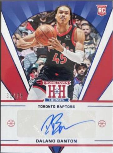 Dalano Banton [Blue] #HHR-DAL Basketball Cards 2021 Panini Chronicles Hometown Heroes Rookie Autographs