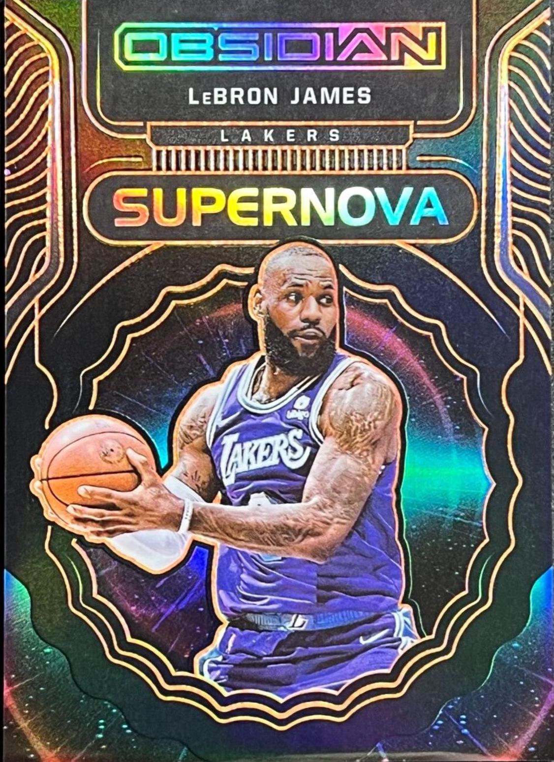 LeBron James [Orange] #6 Basketball Cards 2021 Panini Obsidian Supernova