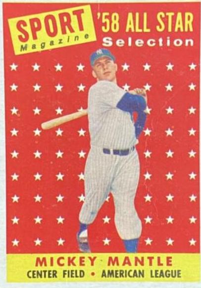 Mickey store Mantle 1958 All Star 4.5 VG-EX+