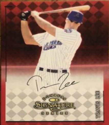 Travis Lee [Autographs Sample] Baseball Cards 1998 Donruss Signature