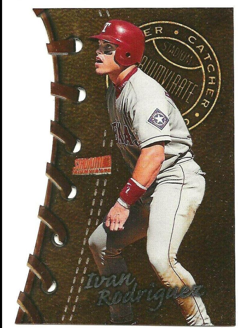 Ivan Rodriguez [Luminescent] #T10C Baseball Cards 1998 Stadium Club Triumvirate