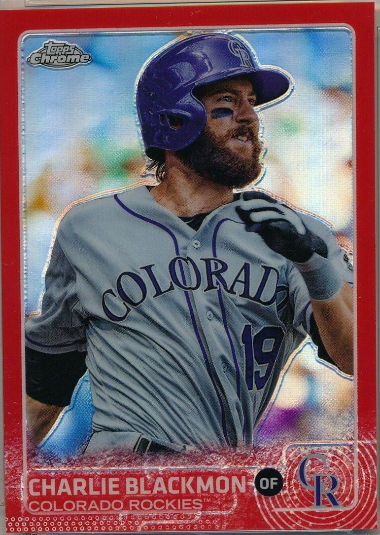 Charlie Blackmon [Red Refractor] #77 Baseball Cards 2015 Topps Chrome