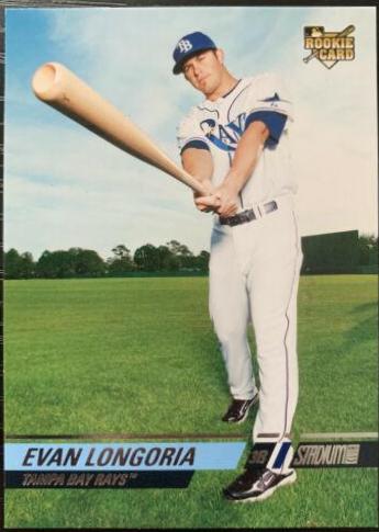 Evan Longoria [Batting] #108 Baseball Cards 2008 Stadium Club