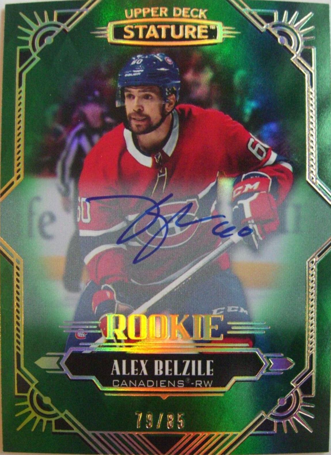 Alex Belzile [Green Autograph] #172 Hockey Cards 2020 Upper Deck Stature