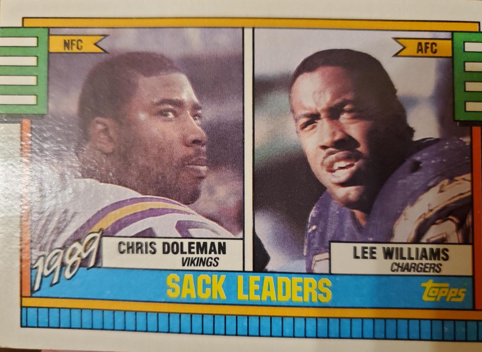 1989 Sack Leaders   Chris Doleman, Lee Williams #193 Football Cards 1990 Topps Tiffany