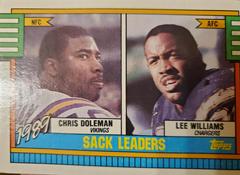 1989 Sack Leaders   Chris Doleman, Lee Williams #193 Football Cards 1990 Topps Tiffany Prices