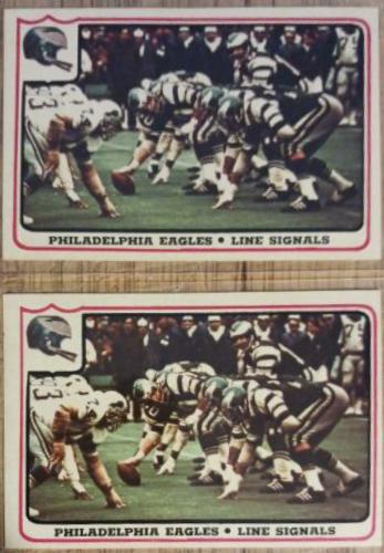 Philadelphia Eagles [Line Signals] #47 Football Cards 1976 Fleer Team Action