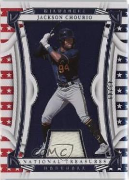 Jackson Chourio #56 Baseball Cards 2023 Panini National Treasures Red White and Blue