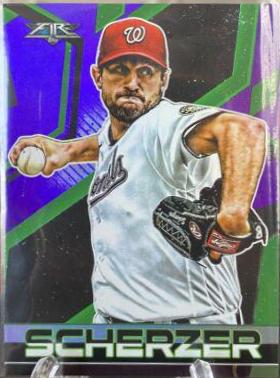 Max Scherzer [Purple] #113 Baseball Cards 2021 Topps Fire