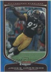 James Harrison [Blue Refractor] #107 Football Cards 2009 Bowman Chrome Prices