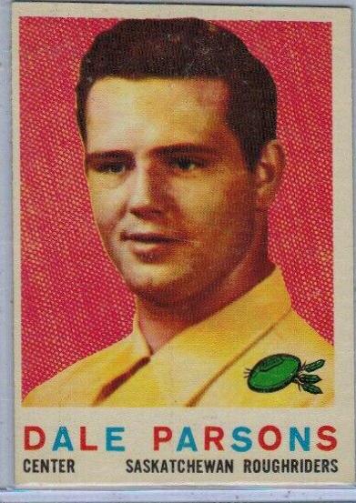 Dale Parsons #83 Football Cards 1959 Topps CFL