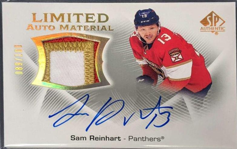 Sam Reinhart #LAM-SR Hockey Cards 2021 SP Authentic Limited Auto Material