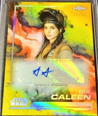 Adria Arjona as Bix Caleen [Gold Refractor] #AU-AA Star Wars 2024 Topps Chrome Autograph