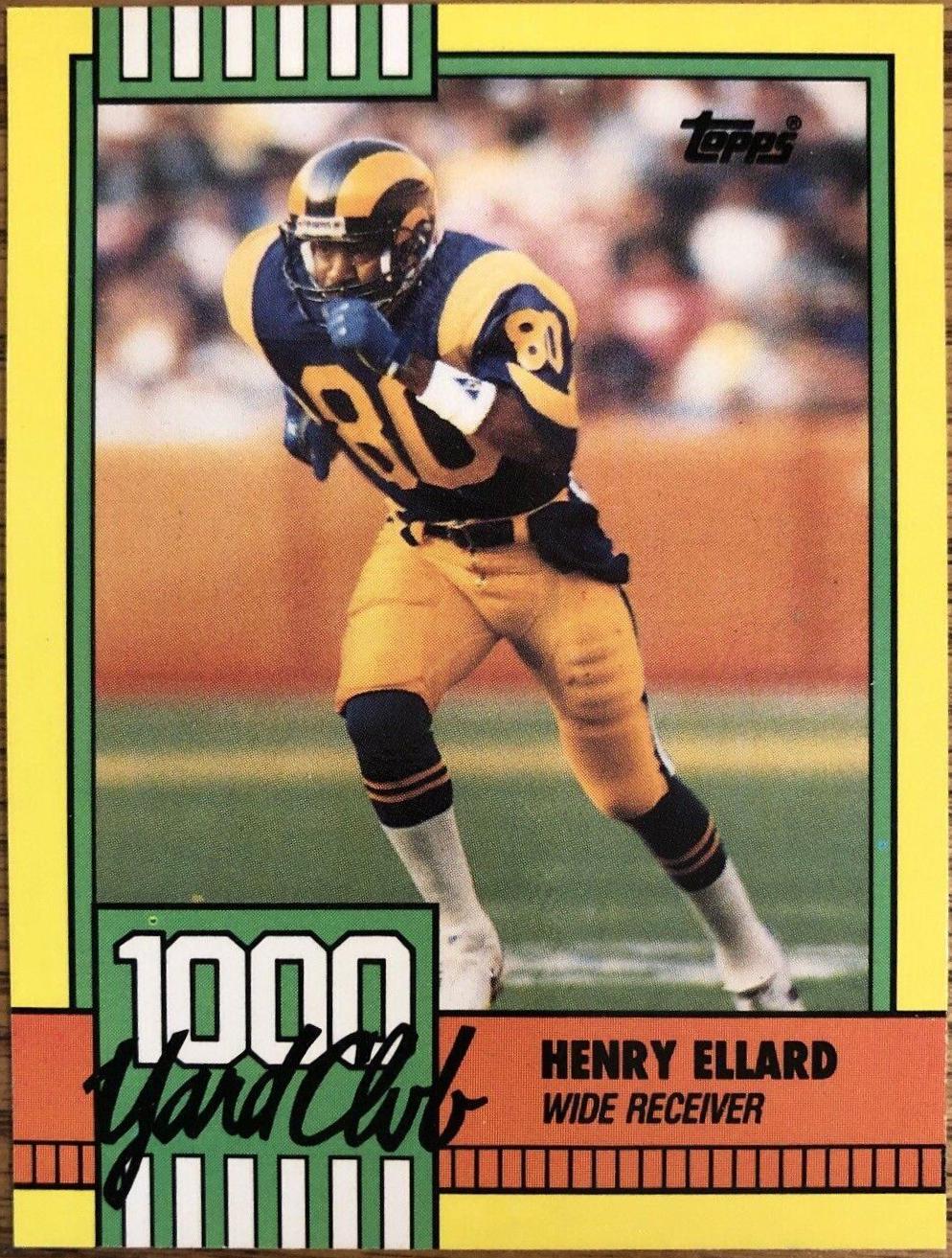 Henry Ellard #6 Football Cards 1990 Topps 1000 Yard Club