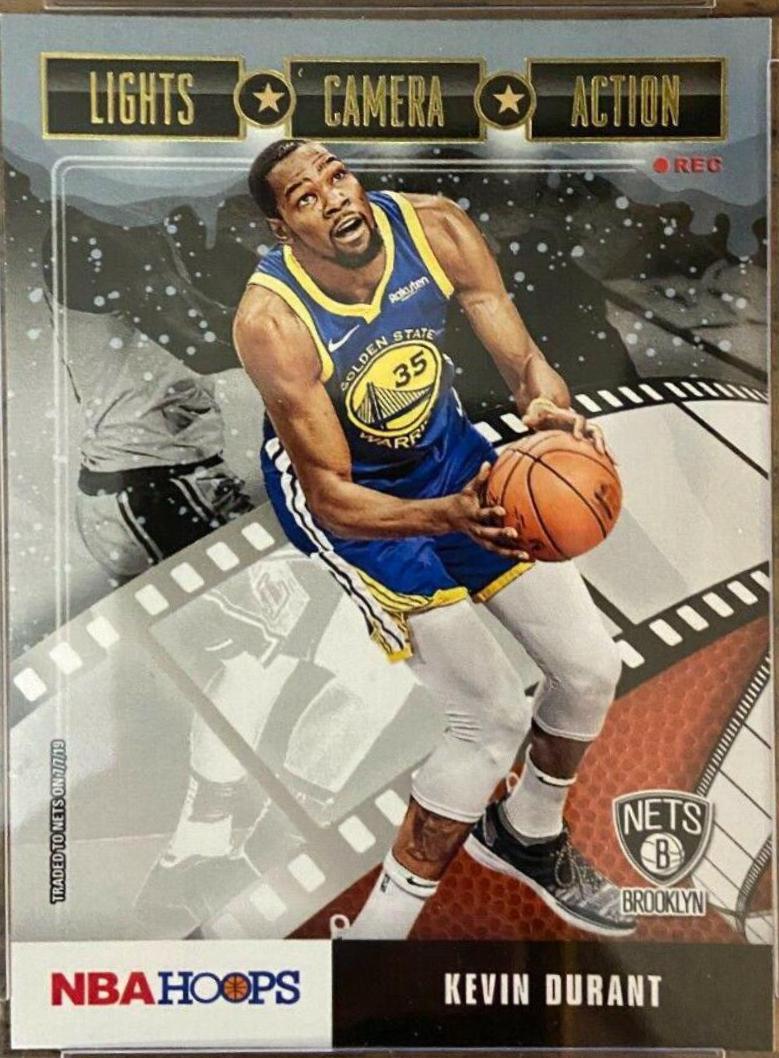 Kevin Durant [Winter] #1 Basketball Cards 2019 Panini Hoops Lights Camera Action