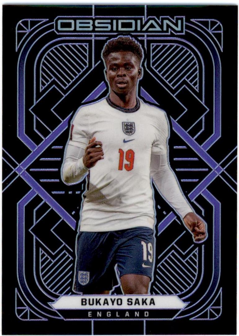 Bukayo Saka [Electric Etch Purple] #105 Soccer Cards 2021 Panini Obsidian