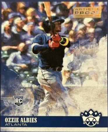 Ozzie Albies [Artist's Proof Red] #101 Baseball Cards 2018 Panini Diamond Kings