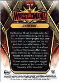 Jimmy Uso #WM-33 Wrestling Cards 2019 Topps WWE Champions Wrestlemania