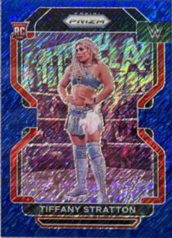 Tiffany Stratton [Blue Shimmer Prizm] #104 Wrestling Cards 2022 Panini Prizm WWE