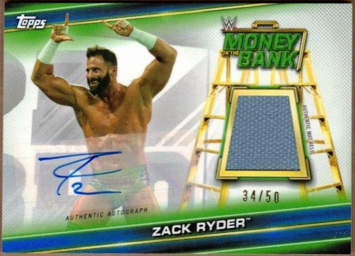 Zack Ryder [Blue] #MR-ZR Wrestling Cards 2019 Topps WWE Money in the Bank Mat Relics