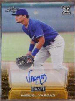 Miguel Vargas [Retail Gold] #BA-MV1 Baseball Cards 2020 Leaf Draft Autographs