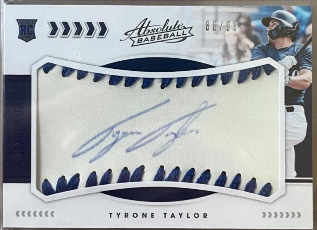 Tyrone Taylor [Material Signature Blue] #159 Baseball Cards 2020 Panini Absolute