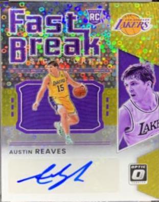 Austin Reaves [Gold] #FB-ARV Basketball Cards 2021 Panini Donruss Optic Fast Break Signatures