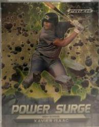 Xavier Isaac [Gold] #PS-XI Baseball Cards 2022 Panini Prizm Draft Picks Power Surge