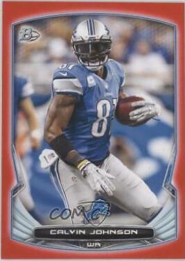 Calvin Johnson [Red] #6 Football Cards 2014 Bowman