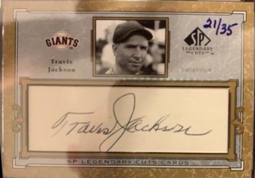 Travis Jackson [Autographs] #C-TJ Baseball Cards 2001 SP Legendary Cuts Signature