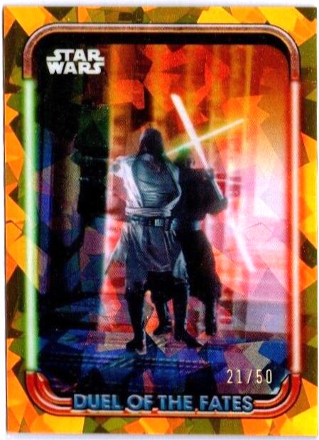 Qui-Gon Jinn Advances [Gold] #DF-19 Star Wars 2024 Topps Chrome Sapphire Duel of the Fates