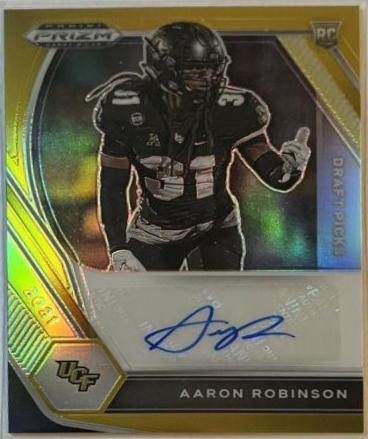 Aaron Robinson [Gold Prizm] #DPA-AAR Football Cards 2021 Panini Prizm Draft Picks Autographs