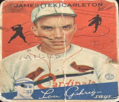 James Carleton #90 Baseball Cards 1934 World Wide Gum