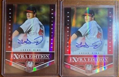 Lucas Sims [Autograph Red Ink] #116 Baseball Cards 2012 Panini Elite Extra Edition